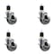 Service Caster 4'' Semi Steel Swivel 1-7/8'' Expanding Stem Caster Set with Brake, 4PK SCC-EX20S414-SSS-TLB-178-4 - alternate 1